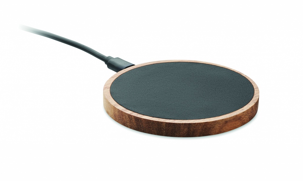 Logotrade promotional item image of: Wireless charger in acacia 15W