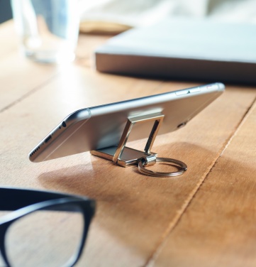 Logo trade promotional products picture of: Metal key ring phone stand Seinajoki