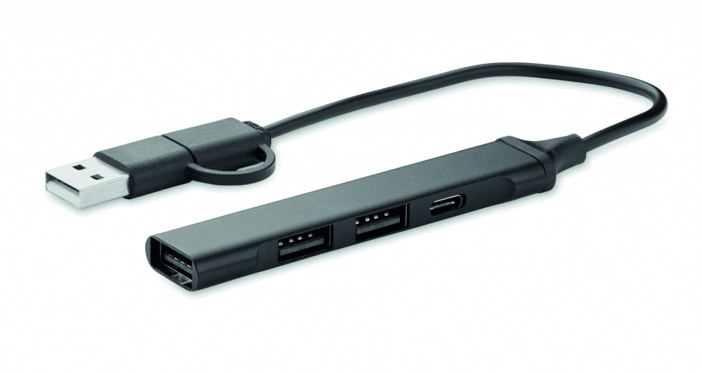 Logotrade corporate gift image of: USB 4 port hub 19 cm