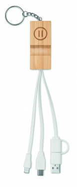 Logo trade promotional gifts image of: Bamboo key ring and stand Salo