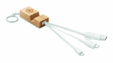 Logotrade advertising product picture of: Bamboo key ring and stand Salo