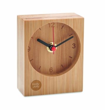 Logo trade promotional item photo of: Bamboo table clock