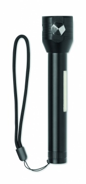 Logo trade promotional item photo of: 3-in-1 aluminum flashlight with an emergency hammer and seatbelt cutter, customizable with printing