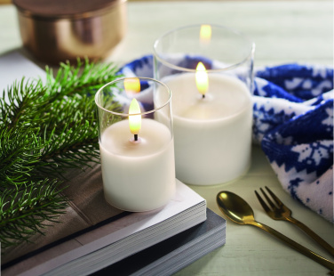 Logo trade promotional giveaway photo of: LED wax candle in glass holder