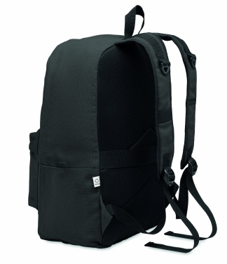 Logo trade corporate gifts image of: A 15-inch laptop backpack made of recycled pre-consumer cotton with customizable printing