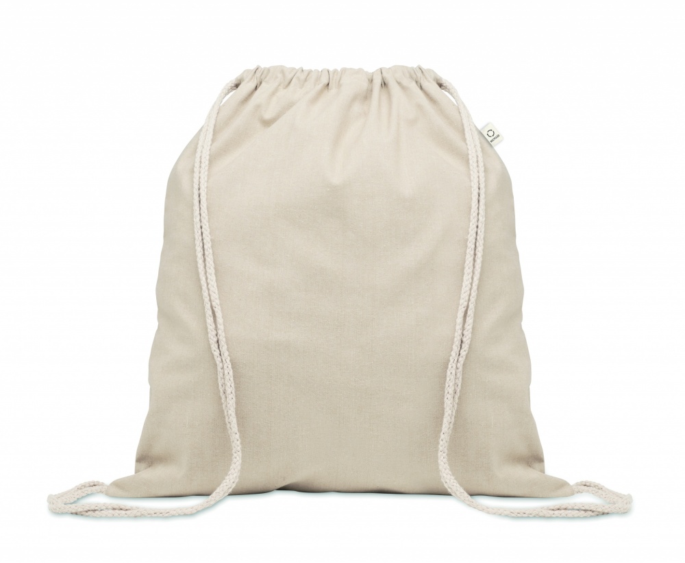 Logo trade promotional products image of: Recycled cotton drawstring bag