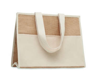 Logo trade corporate gifts picture of: Jute and canvas cooler bag
