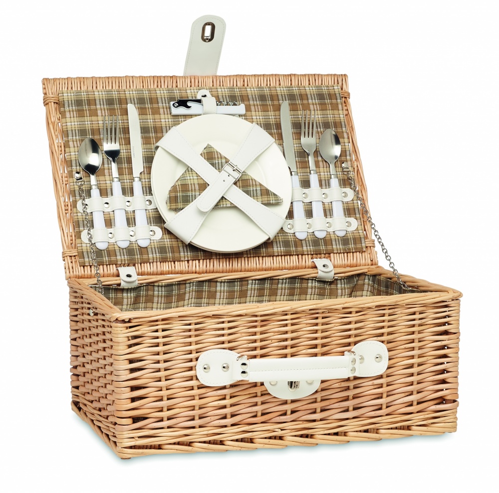 Logo trade advertising products image of: Wicker picnic basket 2 people