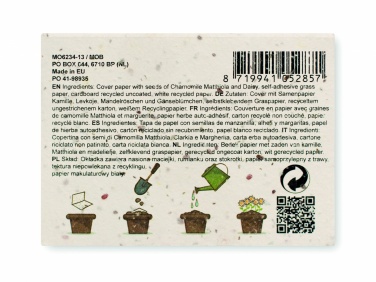 Logotrade promotional giveaway picture of: Grass/seed paper memo pad