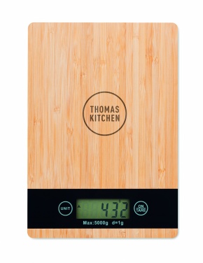 Logo trade advertising product photo of: Bamboo digital kitchen scales