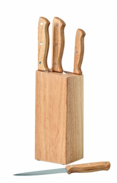 Logo trade business gifts image of: 5 piece knife set in base