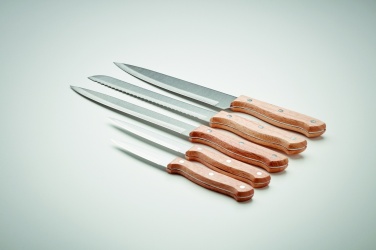 Logo trade promotional giveaways image of: 5 piece knife set in base