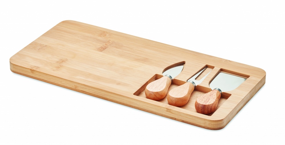 Logotrade promotional item picture of: Bamboo Cheese board set Leipzig