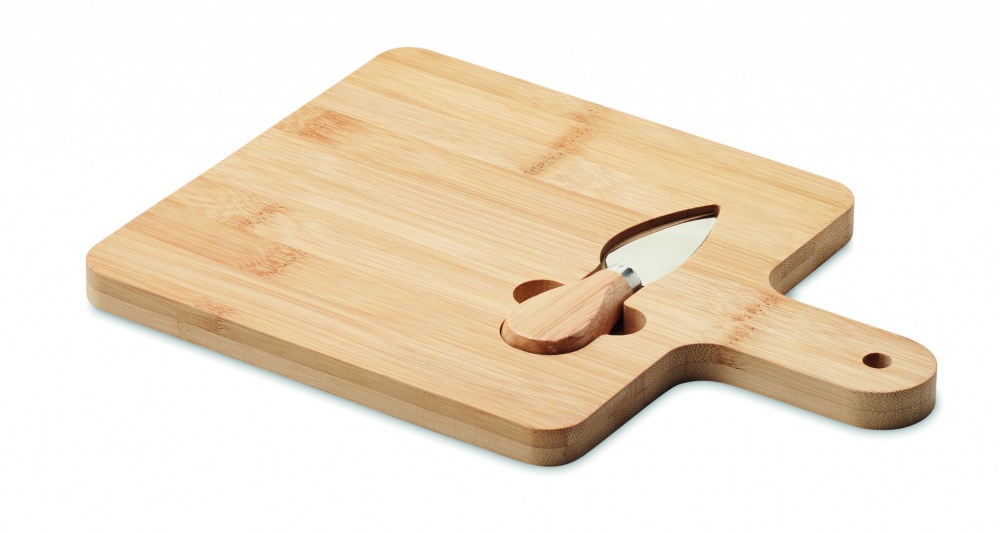 Logo trade promotional items picture of: Cheese board set in bamboo Bremen