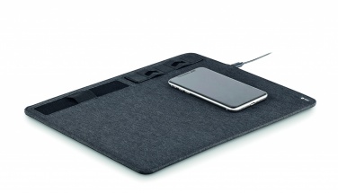 Logo trade promotional gift photo of: RPET mouse mat charger 15W