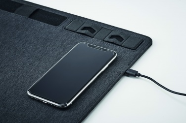 Logo trade promotional gift photo of: RPET mouse mat charger 15W