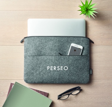Logo trade business gift photo of: RPET felt zipped laptop bag