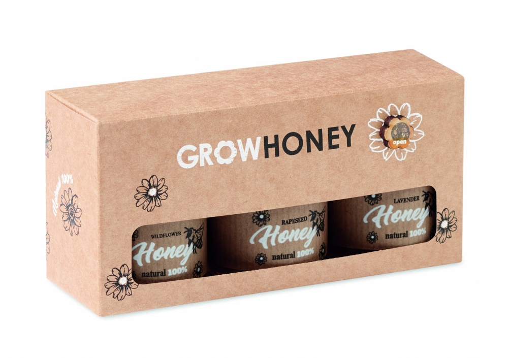 Logotrade promotional merchandise image of: Set of 3 wildflower honey