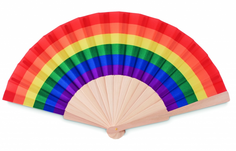 Logotrade business gifts photo of: Rainbow wooden hand fan