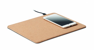 Logotrade promotional item image of: Cork mouse mat charger 15W