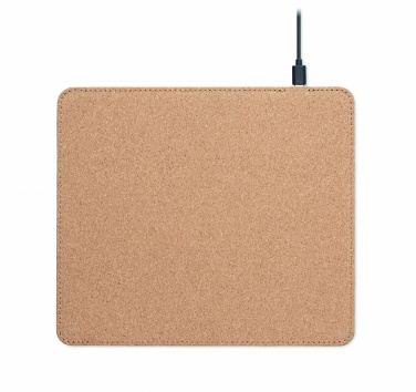 Logotrade promotional gift picture of: Cork mouse mat charger 15W