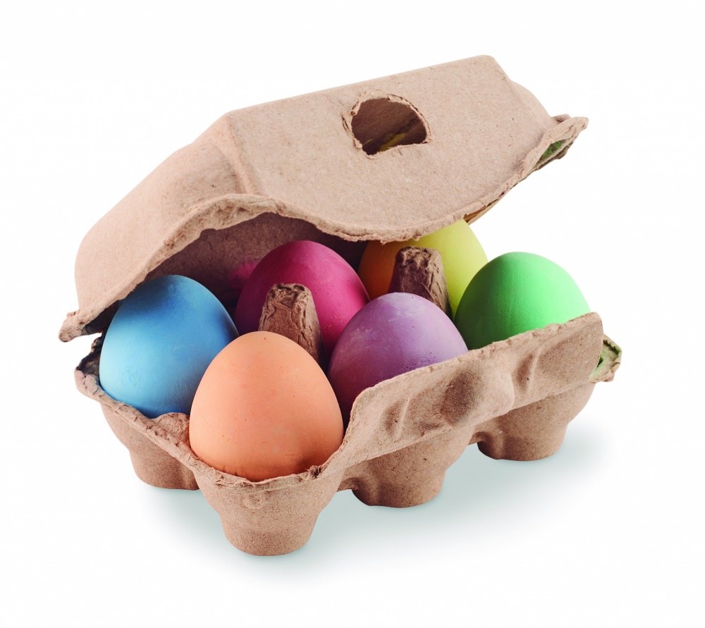 Logo trade business gift photo of: 6 chalk eggs in box