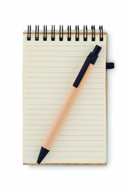 Logo trade promotional products picture of: A6 bamboo notepad with pen SONORABAM