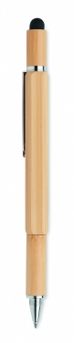 Logo trade promotional items image of: Spirit level pen in bamboo