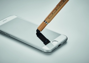 Logo trade promotional gift photo of: Spirit level pen in bamboo