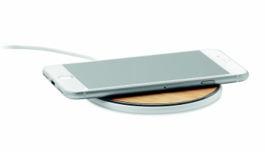 Logo trade promotional gifts picture of: Bamboo wireless charger 10W