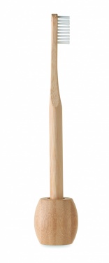Logo trade corporate gift photo of: Bamboo tooth brush with stand