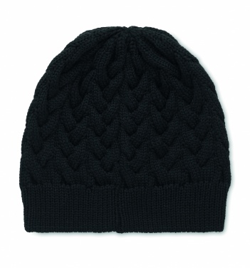 Logo trade advertising product photo of: Cable knit beanie in RPET