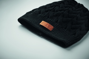 Logotrade promotional giveaway picture of: Cable knit beanie in RPET