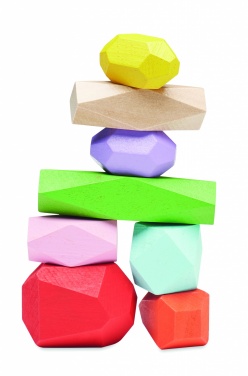 Logo trade advertising products image of: 8 stacking wood rocks in pouch