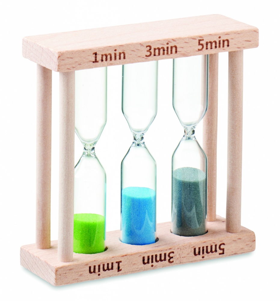 Logotrade advertising products photo of: Set of 3 wooden sand timer