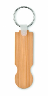 Logotrade business gifts photo of: Bamboo euro token key ring Rauma