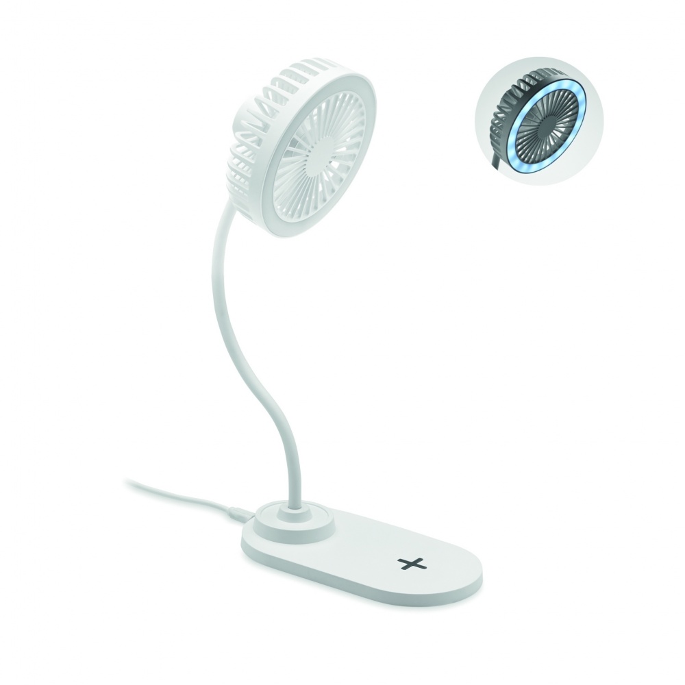 Logo trade promotional giveaway photo of: Desktop charger fan with light