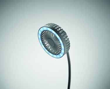 Logo trade business gifts image of: Desktop charger fan with light