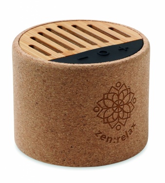 Logotrade corporate gift image of: Round cork wireless speaker