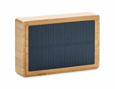 Logo trade promotional giveaway photo of: Solar bamboo wireless speaker