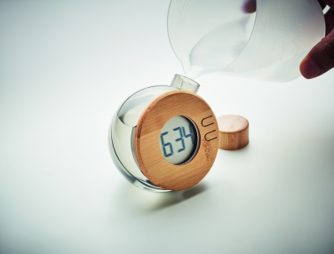 Logotrade promotional gift picture of: Water powered bamboo LCD clock