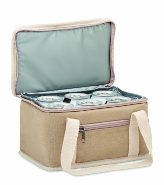 Logo trade corporate gifts image of: 6 can cool bag canvas 320gr/m²