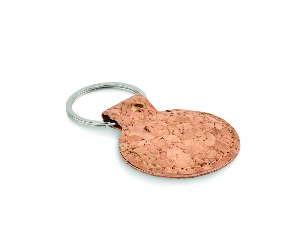 Logo trade promotional gifts image of: Round cork key ring Mikkeli