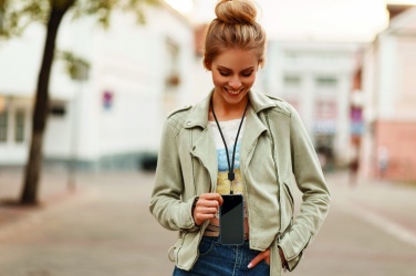 Logo trade advertising product photo of: RPET Phone holder lanyard