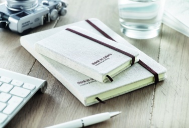 Logo trade promotional items picture of: A6 canvas notebook lined