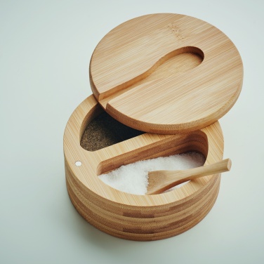 Logo trade corporate gifts picture of: Salt and pepper bamboo box