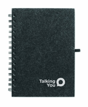 Logo trade promotional giveaways image of: A5 RPET felt cover notebook