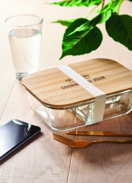 Logotrade promotional gift image of: Glass lunch box with bamboo lid