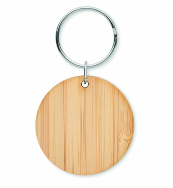 Logo trade promotional products image of: Round bamboo key ring Pieksämäki