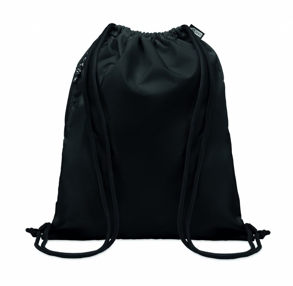 Logo trade promotional merchandise picture of: Large drawstring bag 300D RPET
